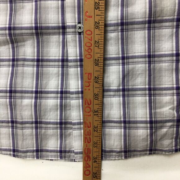 CINCH Shirt Mens XL Violet Gray Plaid Western Long Sleeve Flip Cuff Cowboy - Picture 16 of 16